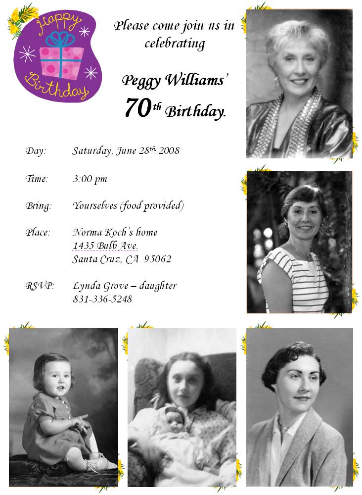 Peggy's 70th Birthday Party
